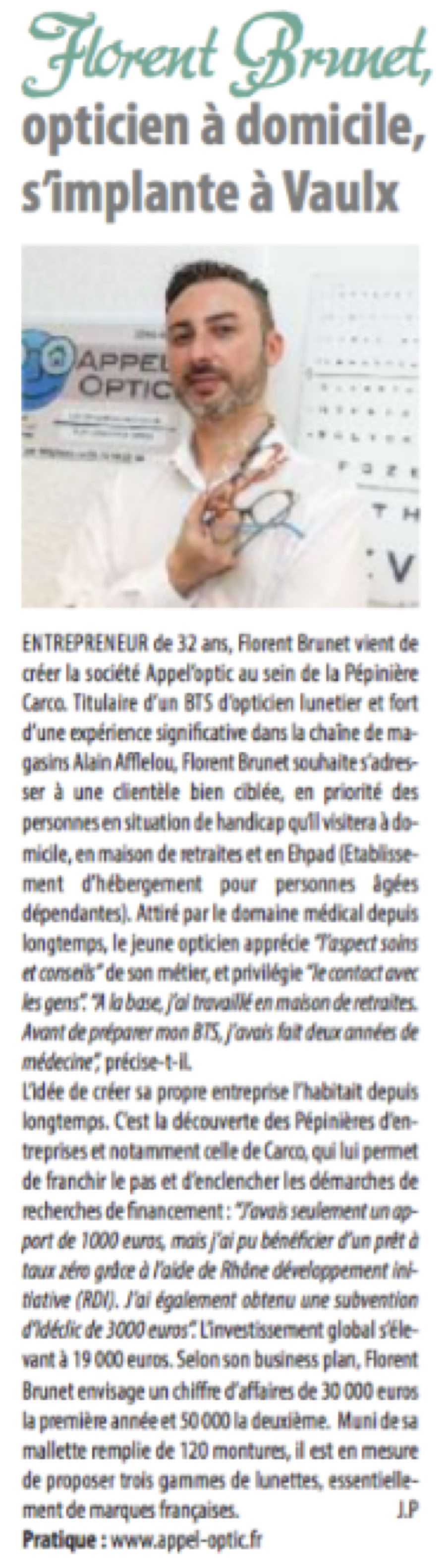 article opticien se déplace